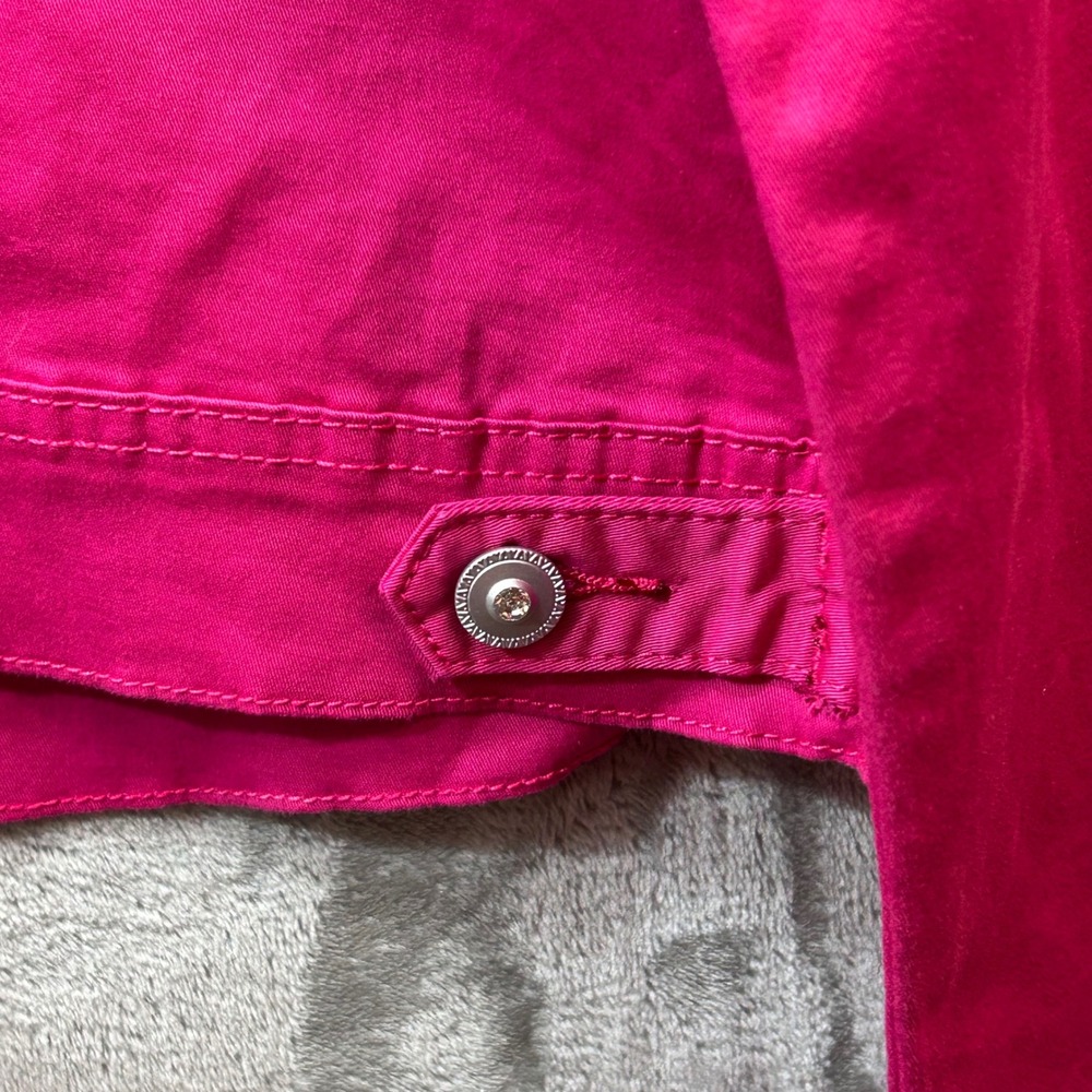 Christine Alexander Fuchsia Swarovski Crystal Embellished Denim Jacket XXL New - Picture 8 of 13